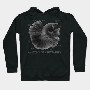 Anatomy of a Betta Fish And Funny Labels Hoodie